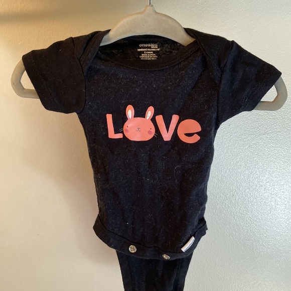 Newborn Girls Onesies Brand (5) bunny onesies Lot - Picture 5 of 5